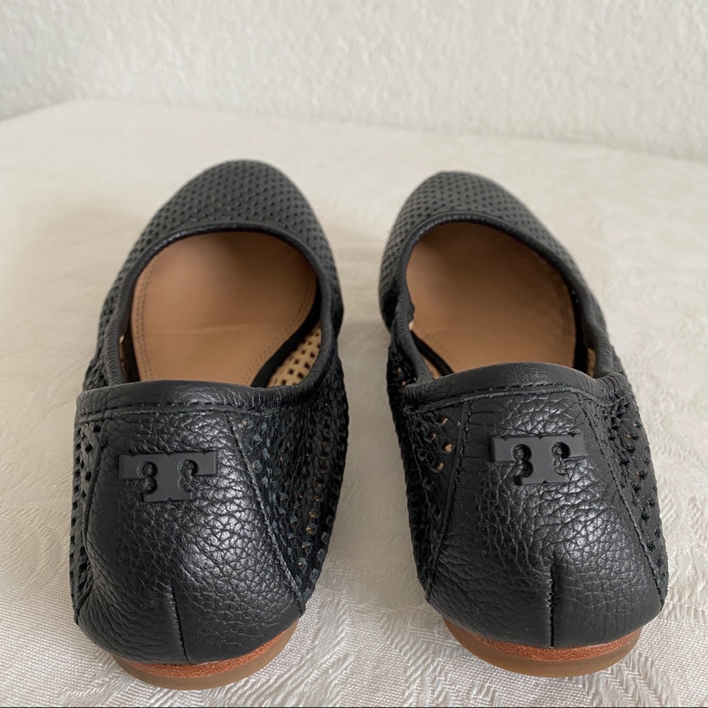 Tory Burch black perforated flats